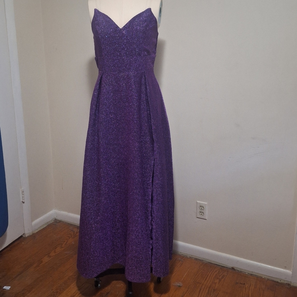Strapless Sparkle Purple full length Gown XL